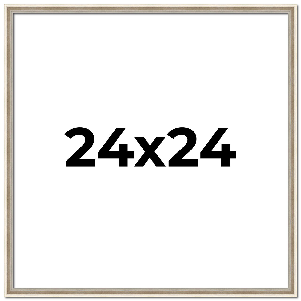 Square Classic Modern Silver Picture Frame - UV Acrylic, Foam Board Backing, Hanging Hardware